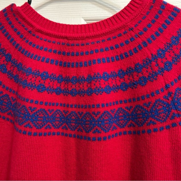 Talbots woman cardigan lambs wool mix, size X rend and blue button up - Picture 4 of 7